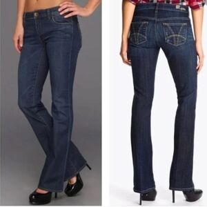 Kut from the Kloth Farrah Baby Bootcut Denim Jeans Mid Rise Dark Blue Women's 10